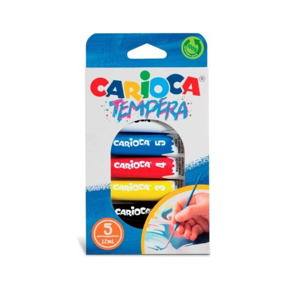 Carioca Tempera-Gouache Super Washable 5 Tubes 12 ML